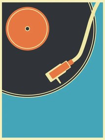 Ilustratie Retro Music Vintage Turntable Poster in, Youst