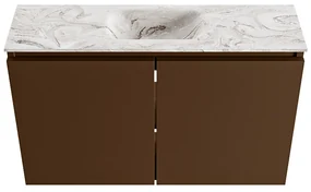 Mondiaz Ture DLux toiletmeubel 80cm rust met wastafel glace midden met kraangat