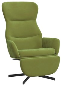 vidaXL Relaxstoel met voetensteun fluweel lichtgroen
