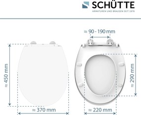 Schutte Blakely softclose toiletzitting met quick release en LED-verlichting wit glans