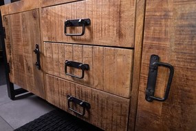 MD Interior Woodz badkamermeubel 135cm 0 kraangaten met 2 natuursteen waskommen