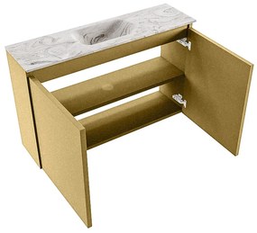 Mondiaz Ture DLux toiletmeubel 80cm oro met wastafel glace midden zonder kraangat