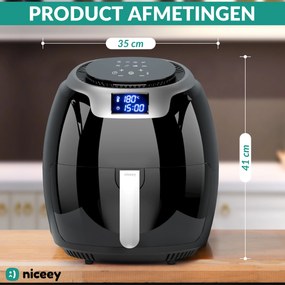 Niceey Airfryer XXL - Heteluchtfriteuse - 8L - 1800W - Zwart