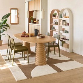 Ovale eettafel, eikenfineer, 6 tot 8 couverts, LIAM