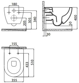 Creavit randloos hangend toilet met bidet sproeier en softclose zitting