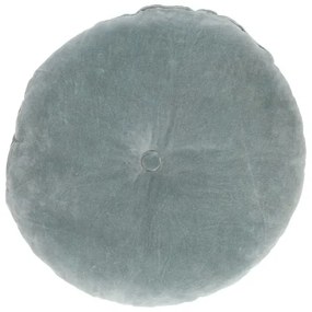 Velours kussen, bio-katoen, blauw, rond,Ø 40 cm