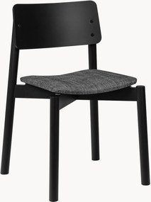 Houten eetstoel Wem met gestoffeerde zitvlak, stapelbaar