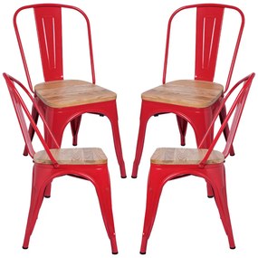 Pakket 4 Stoelen Torix Natuurlijk Hout