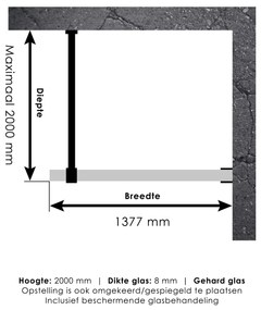 Brauer JC profielloze inloopdouche 140cm koper