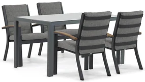 Tuinset 4 personen 150 cm Aluminium/teak Grijs Osmen Midura/Venustas