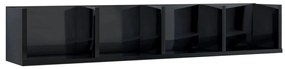 vidaXL Cd-wandschap 100x18x18 cm spaanplaat hoogglans zwart