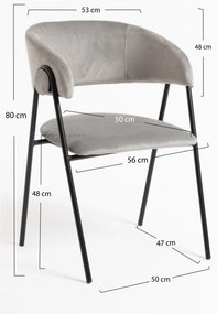 Mihu Zwart Fluwelen Stoel