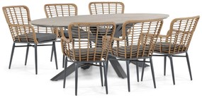 Tuinset 6 personen 220 cm Aluminium/Wicker Taupe De Laan Projects