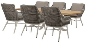 Tivoli Lido dining tuinset 240x110xH75 cm 7 delig sand