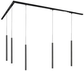 Modern railsysteem met 5 hanglampen zwart 1-fase - Iconic Frini Modern G9 Binnenverlichting Lamp
