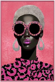 Kare Design Swinging Sixties Roze Schilderij Met Kristallen 75x115