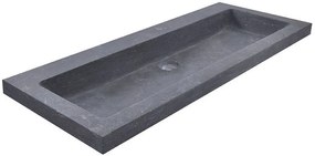 Fontana Freestone badkamermeubel mat wit 100cm met natuurstenen wastafel zonder kraangat