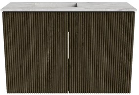 Mondiaz Joya DLux 60cm toiletmeubel shadow met wastafel faye links 1 kraangat glace