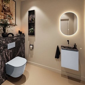 Mondiaz Ture DLux toiletmeubel 40cm clay met wastafel lava midden zonder kraangat