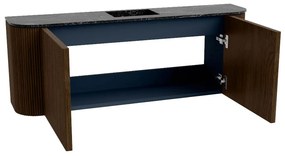 Mondiaz Joya DLux 115cm toiletmeubel ronding links/rechts walnut met wastafel faye midden 1 kraangat lava