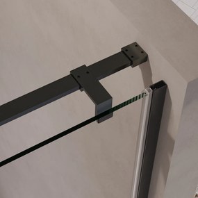 Brauer Stellar nisdeur met vaste wand 140cm gunmetal geborsteld PVD