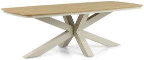Dining Tuintafel rechthoekig 220 x 100 cm Aluminium/Polywood (teakfinish) Taupe Camila
