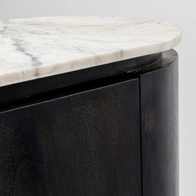 Kare Design Glenn Ovale Kast Zwart Met Wit Marmer - 100x45x138cm.