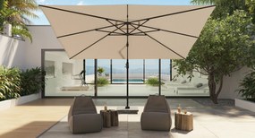 Platinum Challenger Telescope Zweefparasol premium - 3,5x3,5 - Faded Black met voet en hoes