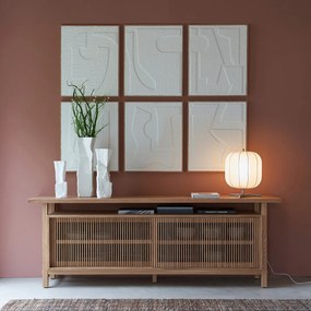 Opengewerkt eikenhouten en gefineerd dressoir, Tinos