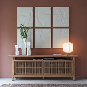 Opengewerkt eikenhouten en gefineerd dressoir, Tinos