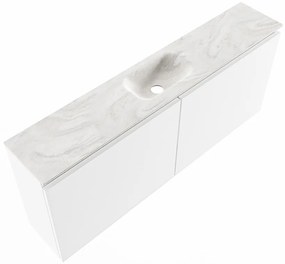 Mondiaz Ture DLux toiletmeubel 120cm talc met wastafel ostra midden zonder kraangat