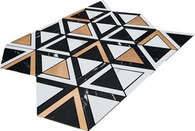 Zelfklevende Mozaïektegels Metaal | Driehoek Zwart Wit Goud | 28,7×33,1 cm | Keuken, Bad &amp; WC