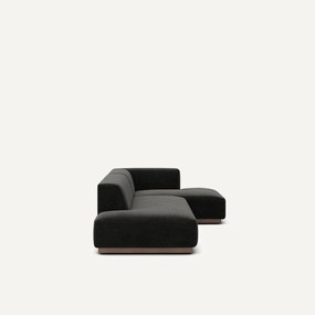 Rechter hoekbank XL in chenille fluweel, Jacopo
