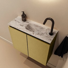 Mondiaz Ture DLux toiletmeubel 60cm oro met wastafel glace rechts met kraangat