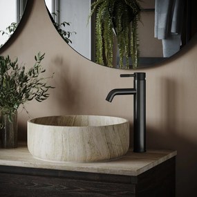 Saniclear Plus Curved hoge wastafelkraan verouderd ijzer - gunmetal