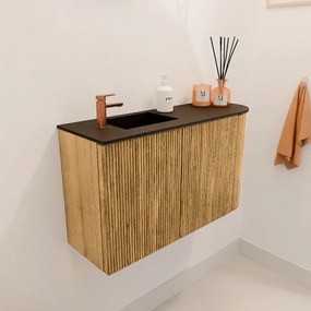 Mondiaz Joya 70cm toiletmeubel ronding rechts oak met wastafel faye links 1 kraangat urban