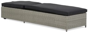 Garden Collections Charlotte Ligbed New Grey Met Wielen Wicker Grijs