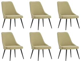 vidaXL Eetkamerstoelen 6 st stof groen