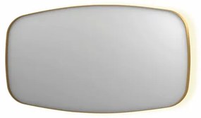 INK SP30 spiegel - 160x4x80cm contour in stalen kader incl indir LED - verwarming - color changing - dimbaar en schakelaar - geborsteld mat goud 8409782