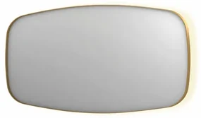 INK SP30 spiegel - 160x4x80cm contour in stalen kader incl indir LED - verwarming - color changing - dimbaar en schakelaar - geborsteld mat goud 8409782