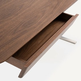 Bureau van walnootfineer, poten van gesatineerd nikkel, Jackson