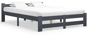 vidaXL Bedframe massief grenenhout donkergrijs 160x200 cm