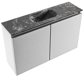 Mondiaz Ture DLux toiletmeubel 80cm plata met wastafel lava midden zonder kraangat