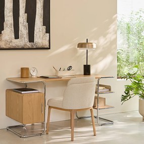 Buisvormig bureau in eikenfineer, lengte 155 cm, Emlyn