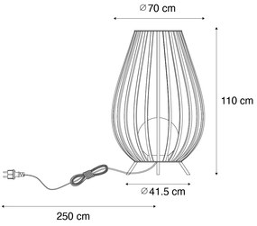 Design vloerlamp zwart met opaal 110 cm IP44 - Angela Design E27 IP44 rond Binnenverlichting Lamp