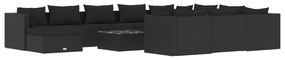vidaXL 12-delige Loungeset met kussens poly rattan zwart