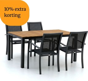 + 10% kassakorting | Diningset Bellagio | 4 personen polywood | Tuinset stapelbaar | 5-delig | Kees Smit Tuinmeubelen