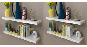 vidaXL Wandplanken 4 st 80 cm wit