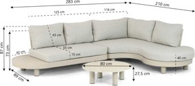 Loungeset tuin 5 personen Aluminium Taupe  Lifestyle Garden Furniture Organio