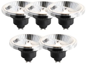 Set van 5 GU10 3-staps dimbaar LED lamp 111mm 10,5W 770 lm 2700K